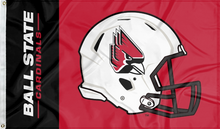 Load image into Gallery viewer, 3x5 foot wide black and red Ball State University Football Flag with Two metal grommets