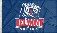 Load image into Gallery viewer, Blue 3x5 foot wide Belmont University Flag with two metal grommets