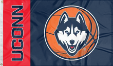 Load image into Gallery viewer, 3 by 5 foot UCONN Basketball Flag with two metal grommets