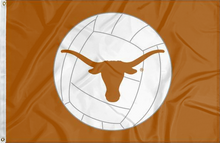 Load image into Gallery viewer, Orange University of Texas Volleyball Flag with two metal grommets