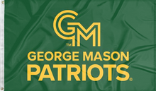 Load image into Gallery viewer, 3x5 George Mason University Flag with two metal grommets for indoor home décor