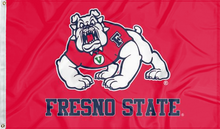 Load image into Gallery viewer, 3x5 Fresno State Flag with Fresno State Bulldog Logo