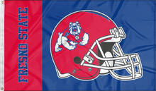 Load image into Gallery viewer, 3x5 Fresno State Flag with Fresno State Football Helmet Logo