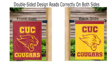 Load image into Gallery viewer, Concordia University Chicago - Cougars Red and Gold Garden Flag