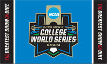 Load image into Gallery viewer, 3 Panel Black and Blue 3x5 College World Series 2024 Flag