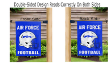 Load image into Gallery viewer, Air force academy football logo reading correctly on both sides on garden flag