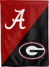 Load image into Gallery viewer, House Divided House Flag with University of Alabama and University of Georgia Logos