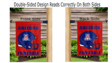 Load image into Gallery viewer, Arizona Football logo reading correctly on both sides of University of Arizona Garden Flag