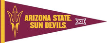 Load image into Gallery viewer, Maroon and Gold 12x30 inch BIG 12 Arizona State Sun Devils Pennant