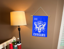 Load image into Gallery viewer, BYU BIG 12 Conference garden flag displayed inside for man cave decor