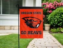 Load image into Gallery viewer, back side of oregon state university double sided garden flag for yard decor