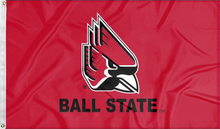 Load image into Gallery viewer, Red 3x5 foot wide Ball State University Flag with Two metal grommets