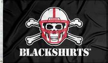 Load image into Gallery viewer, 3x5 University of Nebraska Flag with New Nebraska Blackshirts Logo