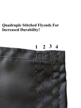 Load image into Gallery viewer, Quadruple stitched flyends of black university of texas applique flag