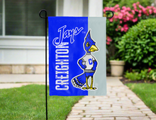 Load image into Gallery viewer, blue and grey creighton university vintage garden flag for yard decor