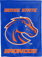 Load image into Gallery viewer, blue boise state broncos double sided house flag for man cave decor