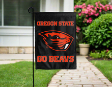 Load image into Gallery viewer, front side of oregon state university double sided garden flag for yard decor