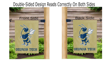 Load image into Gallery viewer, georgia tech logo reading correctly on both sides of gold garden flag