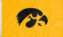 Load image into Gallery viewer, gold university of iowa applique flag for sports decor
