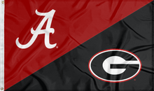 Load image into Gallery viewer, red and black Alabama Georgia House divided flag