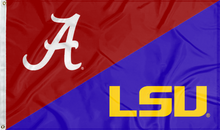 Load image into Gallery viewer, red and purple Alabama LSU House Divided Flag