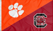 Load image into Gallery viewer, orange and red Clemson South Carolina Game Flag