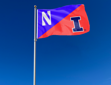 Load image into Gallery viewer, Northwestern University - University of Illinois 3x5 House Divided Flag
