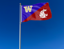 Load image into Gallery viewer, University of Washington - Washington State University 3x5 House Divided Flag