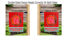 Load image into Gallery viewer, houston cougars basketball logo reading correctly on both sides of garden flag