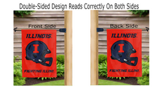 Load image into Gallery viewer, illinois fighting illini football logo reading correctly on both sides of garden flag