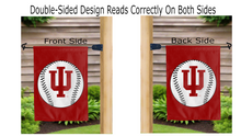 Load image into Gallery viewer, Indiana baseball logo reading correctly on both sides of garden flag