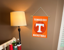 Load image into Gallery viewer, tennessee basketball garden flag hung inside for man cave decor