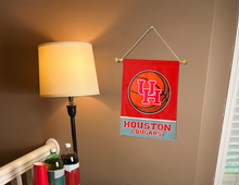 Load image into Gallery viewer, houston basketball garden flag hung inside a college dorm for man cave decor