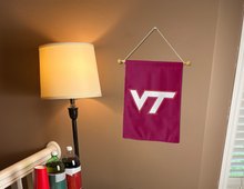 Load image into Gallery viewer, Virginia tech university garden flag hung inside college dorm for man cave decor