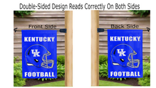 Load image into Gallery viewer, kentucky football logo reading correctly on both sides of garden flag