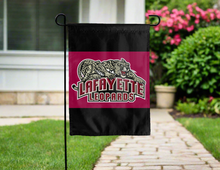 Load image into Gallery viewer, lafayette college double sided garden flag hung outside for yard decor