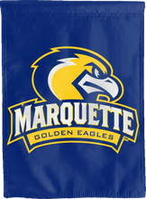 Load image into Gallery viewer, blue marquette golden eagles double sided house flag for man cave decor