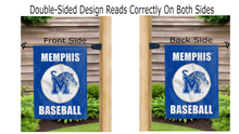 Load image into Gallery viewer, memphis baseball logo reading correctly on both sides of garden flag