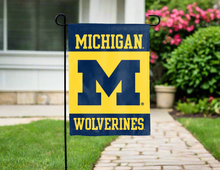 Load image into Gallery viewer, michigan wolverines double sided garden flag for yard decor