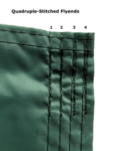 Load image into Gallery viewer, Quadruple stitched flyends of Green Michigan State University Applique Flag with Spartan logo for indoor home décor