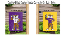 Load image into Gallery viewer, Mike the tiger logo reading correctly on both sides of LSU garden flag