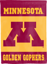 Load image into Gallery viewer, Minnesota Golden Gophers double sided house flag for man cave decor