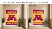 Load image into Gallery viewer, minnesota m golden gophers logo reading correctly on both sides of house flag
