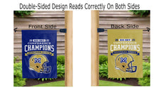 Load image into Gallery viewer, Montana State BIG SKY Conference Football Champions 2025 Logo reading correctly on both sides of double sided garden flag