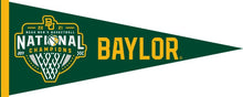 Load image into Gallery viewer, Green and Gold 12x30 inch 2021 March Madness National Champions Baylor University Pennant