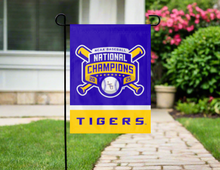 Load image into Gallery viewer, Purple and gold LSU Baseball College World Series Champions Garden Flag