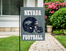 Load image into Gallery viewer, nevada wolf pack football garden flag hung outside for yard decor