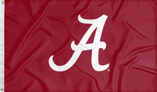 Load image into Gallery viewer, red university of alabama applique flag for sports decor