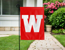 Load image into Gallery viewer, western kentucky university garden flag hung outside for yard decor