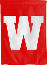 Load image into Gallery viewer, western kentucky university house flag hung outside for yard decor